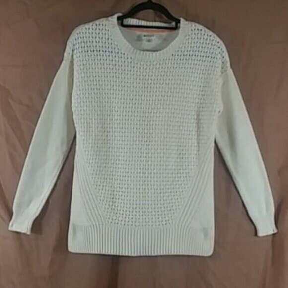 STYLUS Sweaters - Stylus Women's White Long Sleeve Crewneck Pullover Irish Spring Sweater Size S